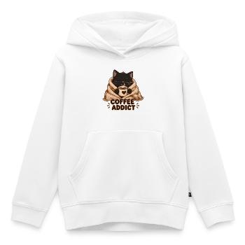 Katzen und Kaffee - Kinder Premium Organic Hoodie - Weiß - Vorne - AI Model Kid Female (0cm)