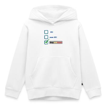 EU, non-EU oder Doyschland? - Kinder Premium Organic Hoodie - Weiß - Vorne - AI Model Kid Female (0cm)