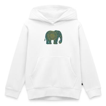 Mandala Elefant Muster in Teal - Kinder Premium Organic Hoodie - Weiß - Vorne - AI Model Kid Female (0cm)