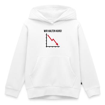 Wir Halten Kurs! (Fortschritt / Abwärts / POS 2C) - Kinder Premium Organic Hoodie - Weiß - Vorne - AI Model Kid Female (0cm)