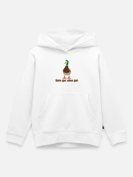 Ente gut alles gut | Cartoon - Kinder Premium Organic Hoodie - Weiß