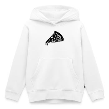 Pizzastück schwarzweiß Stück italienische Pizza  - Kinder Premium Organic Hoodie - Weiß - Vorne - AI Model Kid Female (0cm)