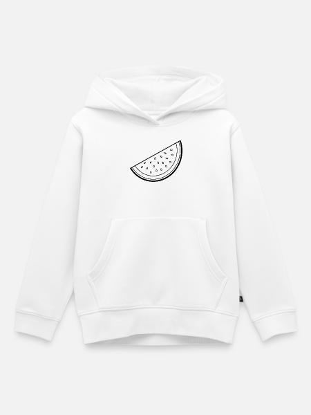 Wassermelonenscheibe - Kinder Premium Organic Hoodie - Weiß