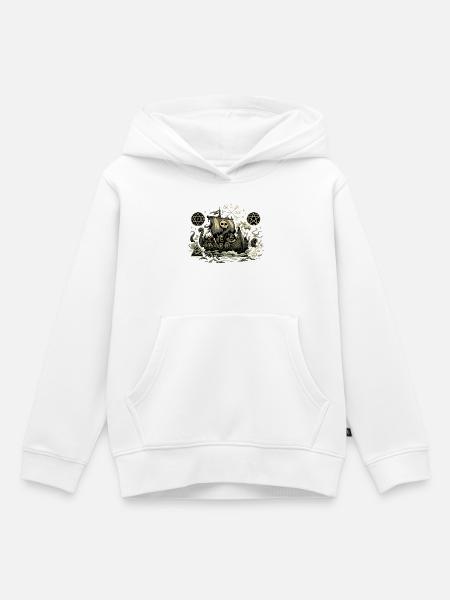 Nachtwind Piraten-Geisterschiff - Kinder Premium Organic Hoodie - Weiß