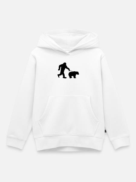 Bigfoot Bär Humor - Kinder Premium Organic Hoodie - Weiß