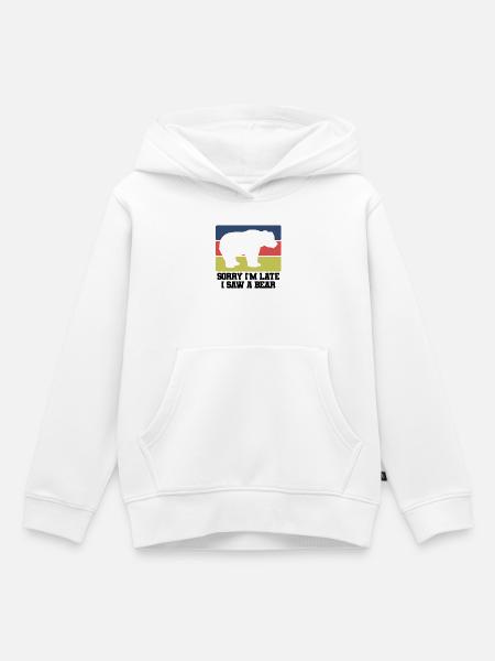 Bär Humor Retro Style - Kinder Premium Organic Hoodie - Weiß