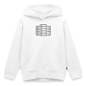 Rechenzentrum-Server-Zeilen-Symbol - Kinder Premium Organic Hoodie - Weiß - Vorne - AI Model Kid Female (0cm)