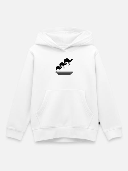 Kamel Silhouetten Trio - Kinder Premium Organic Hoodie - Weiß