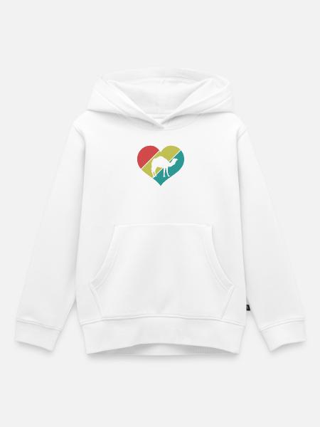 Kamel Herz Retro Look - Kinder Premium Organic Hoodie - Weiß