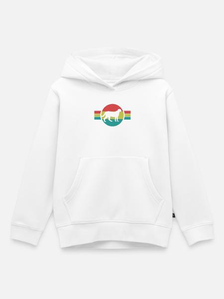 Gepard Retro Style - Kinder Premium Organic Hoodie - Weiß