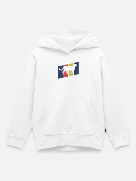 Gepard Retro Silhouette - Kinder Premium Organic Hoodie - Weiß