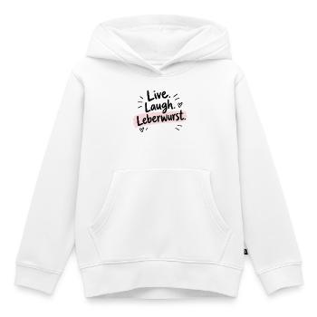 Live Laugh Leberwurst – Lustiger Spruch - Kinder Premium Organic Hoodie - Weiß - Vorne - AI Model Kid Female (0cm)