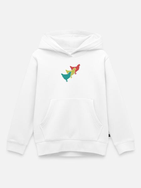 Hühner Trio Retro - Kinder Premium Organic Hoodie - Weiß