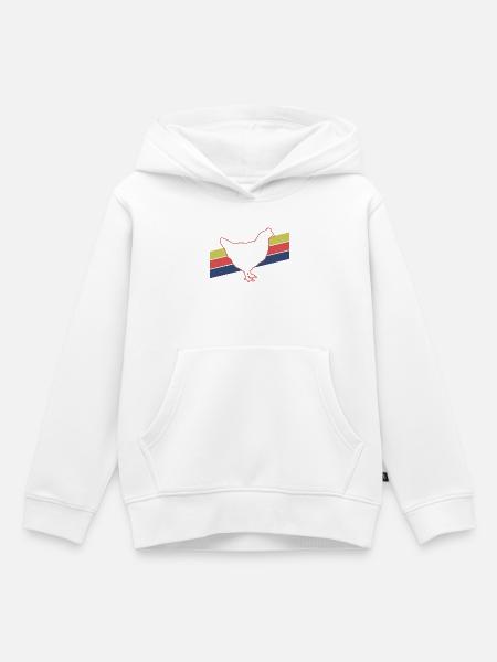 Huhn Silhouette Retro - Kinder Premium Organic Hoodie - Weiß