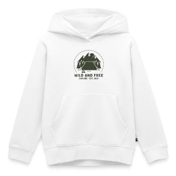 Wilde Freiheit Camping-Logo - Kinder Premium Organic Hoodie - Weiß - Vorne - AI Model Kid Female (0cm)