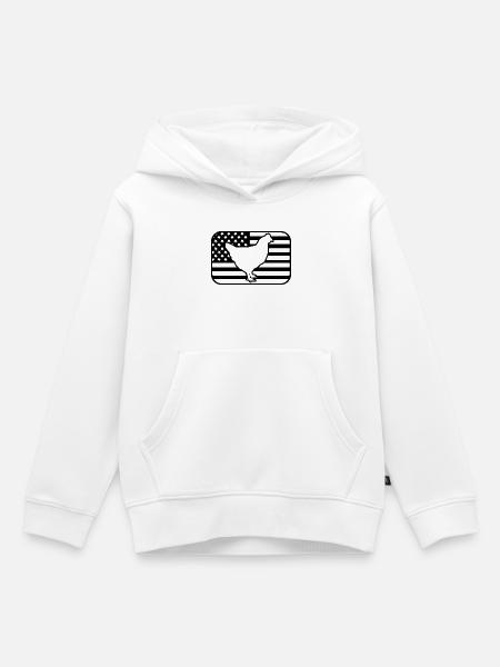 Huhn USA Flagge - Kinder Premium Organic Hoodie - Weiß