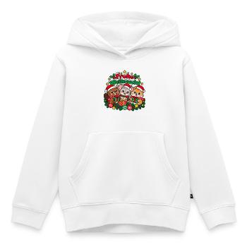 Frohe Weihnachten – Tiertrio - Kinder Premium Organic Hoodie - Weiß - Vorne - AI Model Kid Female (0cm)