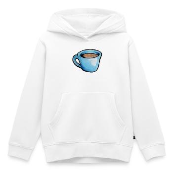 Blaue Aquarell Kaffeetasse - Kinder Premium Organic Hoodie - Weiß - Vorne - AI Model Kid Female (0cm)