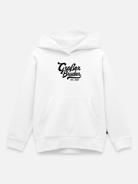 Großer Bruder 2027 Schwangerschaft - Kinder Premium Organic Hoodie - Weiß