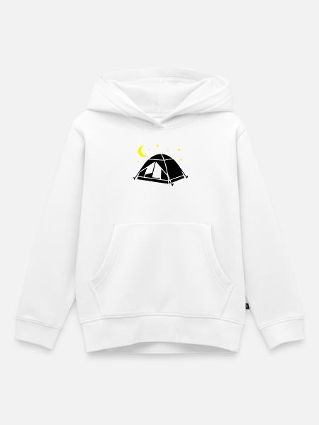Zelt Mond Sterne Grafik - Kinder Premium Organic Hoodie - Weiß
