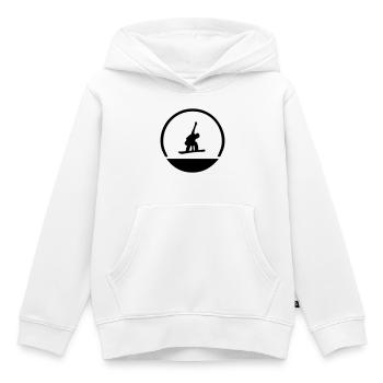 Emblème de snowboarder - Sweat Premium à capuche enfant bio - blanc - Devant - AI Model Kid Female (0cm)
