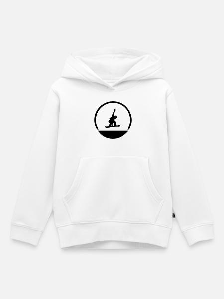 Snowboarder Emblem - Kinder Premium Organic Hoodie - Weiß