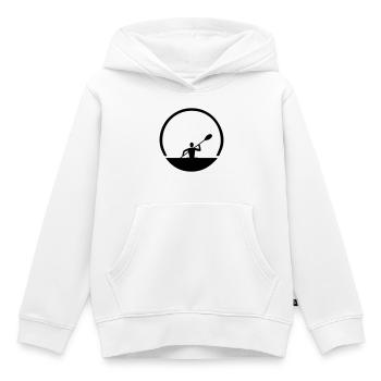 Emblème de canoë - Sweat Premium à capuche enfant bio - blanc - Devant - AI Model Kid Female (0cm)