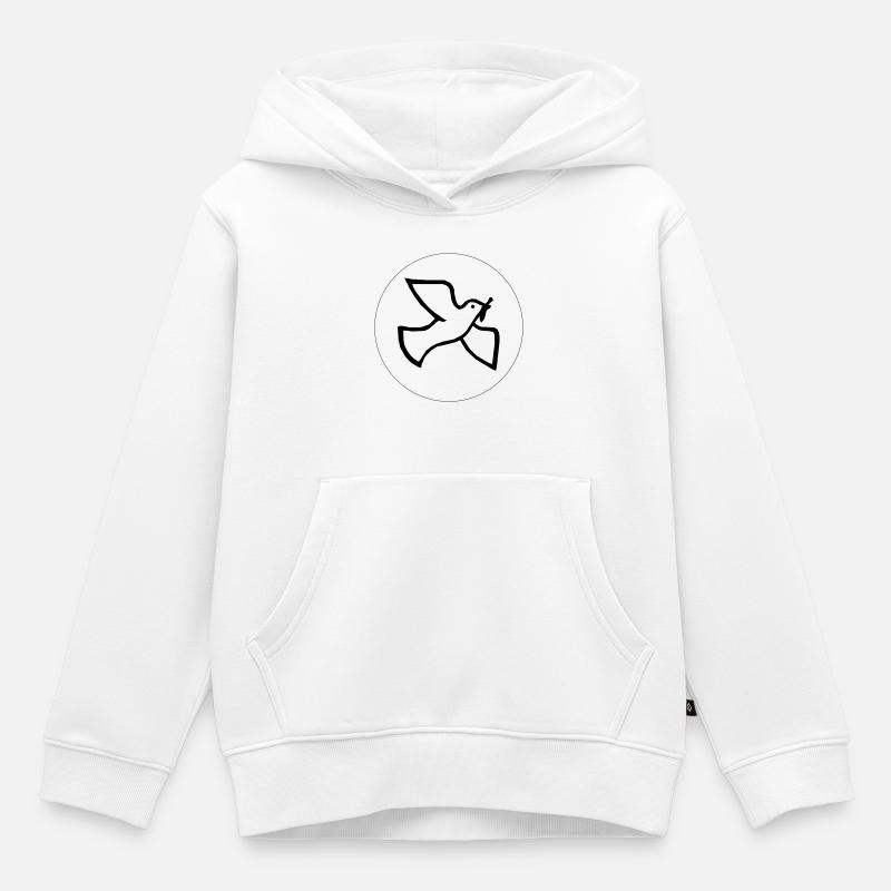 Colombe de la paix - Sweat Premium à capuche enfant bio - blanc