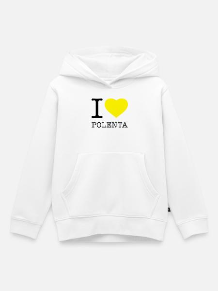 I LOVE POLENTA Mais - Kinder Premium Organic Hoodie - Weiß