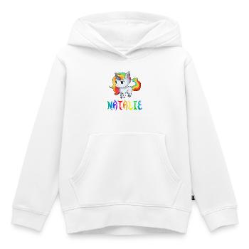 Natalie Einhorn - Sweat Premium à capuche enfant bio - blanc - Devant - AI Model Kid Female (0cm)