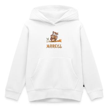 Hile Marcel - Sweat Premium à capuche enfant bio - blanc - Devant - AI Model Kid Female (0cm)