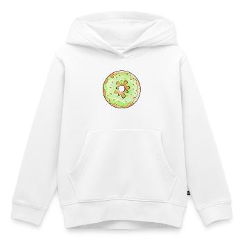 Leckerer Donut mit grünem Zuckerguß Comic Geschenk - Kinder Premium Organic Hoodie - Weiß - Vorne - AI Model Kid Female (0cm)