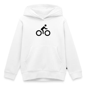 Logo de vélo - Sweat Premium à capuche enfant bio - blanc - Devant - AI Model Kid Female (0cm)