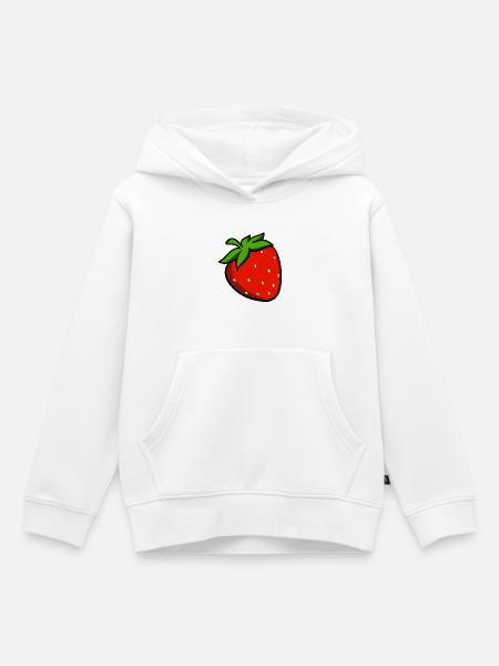 fraises - Sweat Premium à capuche enfant bio - blanc