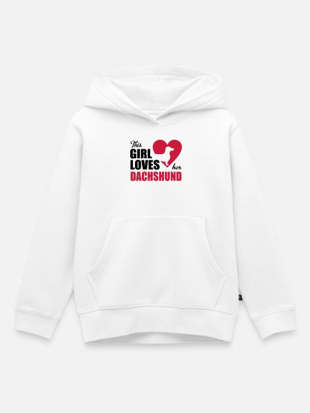 Dackel - Kinder Premium Organic Hoodie - Weiß
