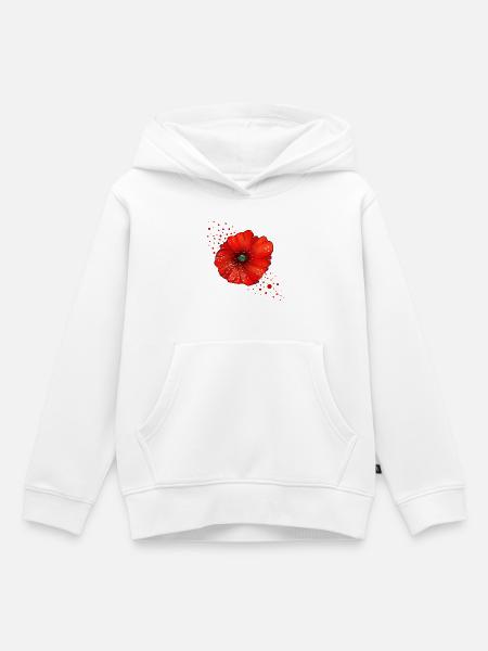 Poppy poppy art - Kids Premium Organic Hoodie - white