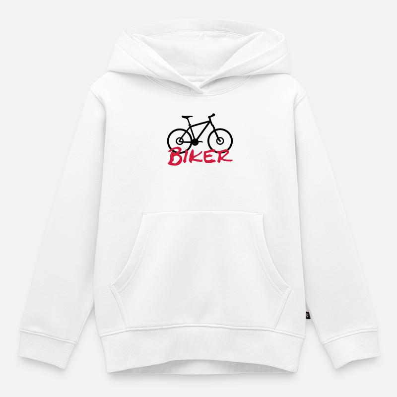 Biker - Kinder Premium Organic Hoodie - Weiß