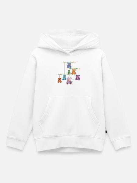 Mobilé mit Teddybären - Kinder Premium Organic Hoodie - Weiß