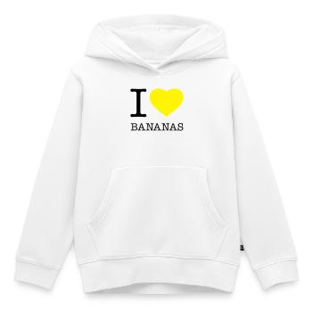 J’AIME LES BANANES Banane - Sweat Premium à capuche enfant bio - blanc - Devant - AI Model Kid Female (0cm)
