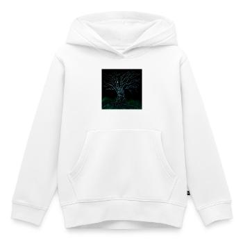 Arbre Binaer Benär - Sweat Premium à capuche enfant bio - blanc - Devant - AI Model Kid Female (0cm)