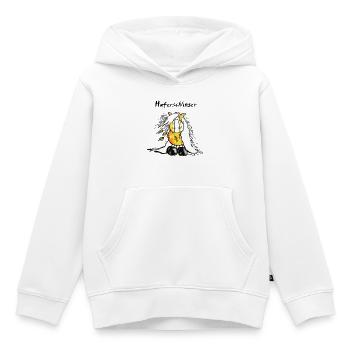"Haferschlinger" - Haflinger - Hafi - Horse - Kids Premium Organic Hoodie - white - Front - AI Model Kid Female (0cm)