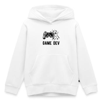 Game Dev - Kids Premium Organic Hoodie - white - Front - AI Model Kid Female (0cm)