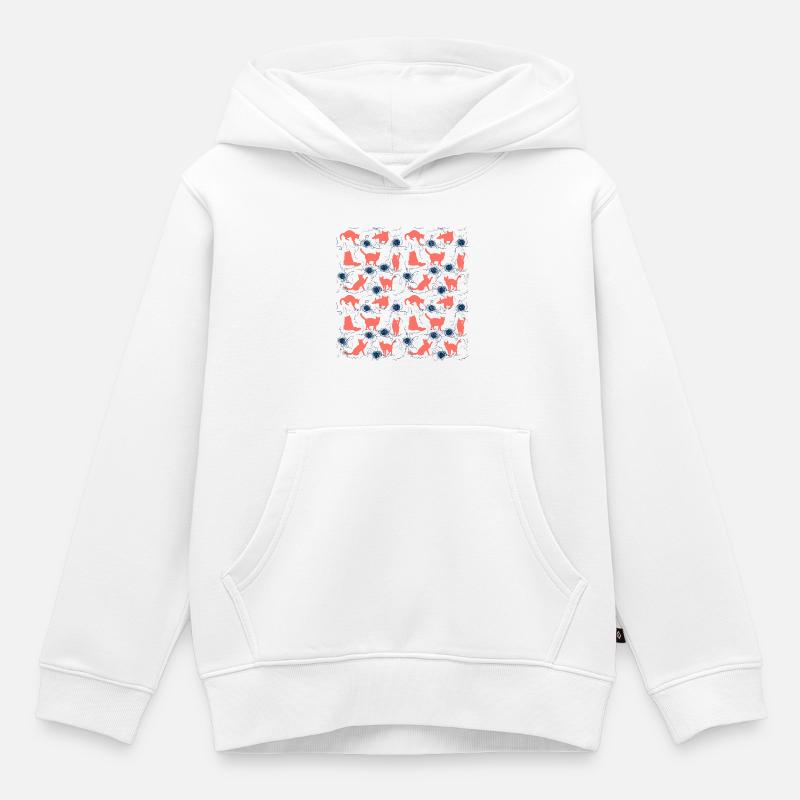 chatons de corail - Sweat Premium à capuche enfant bio - blanc