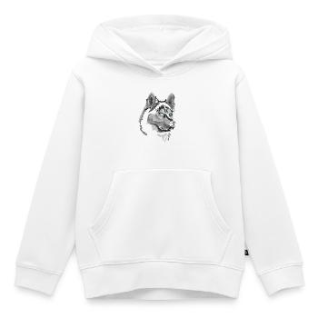 Husky - Sweat Premium à capuche enfant bio - blanc - Devant - AI Model Kid Female (0cm)