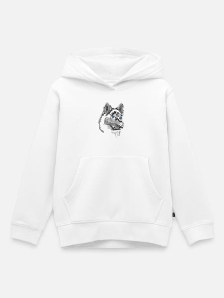 Schlittenhund - Kinder Premium Organic Hoodie - Weiß
