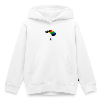 parachute - Sweat Premium à capuche enfant bio - blanc - Devant - AI Model Kid Female (0cm)