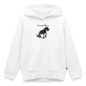 Fröhlicher Friese - Pferd - Kinder Premium Organic Hoodie - Weiß - Vorne - AI Model Kid Female (0cm)