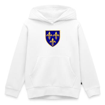 fleurs de lys - Sweat Premium à capuche enfant bio - blanc - Devant - AI Model Kid Female (0cm)
