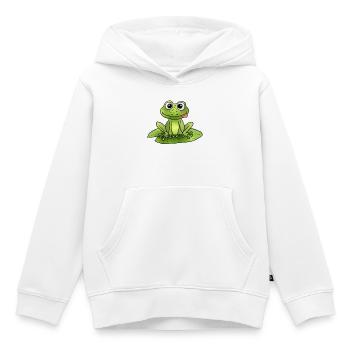 Frosch auf Seerose - Kinder Premium Organic Hoodie - Weiß - Vorne - AI Model Kid Female (0cm)