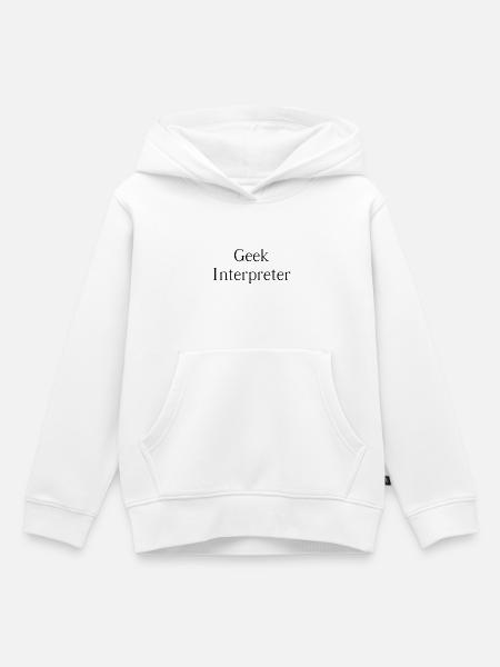 Interprète geek - Sweat Premium à capuche enfant bio - blanc